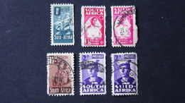 South Africa - 1942/1943 - Mi:ZA 154a (pr),155a (E-rr),156b (A-rr),157A (rp),159a (pr),160a (pr) O - Look Scan - Gebraucht