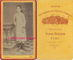 CDV Jeune Fille Filiforme-photo Albert Bouchon à Pons (Charente Inférieure) - Ancianas (antes De 1900)