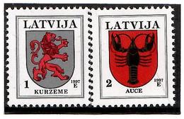 Latvia 1997 . COA'97 Of Kurzeme, Auce. 2v: 1, 2.    Michel # 371 A III , 421 A II - Lettland