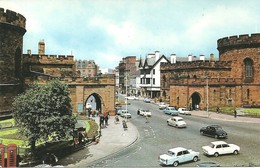 THE LAW COURTS AND ENGLISH STREET - CARLISLE -  CUMBRIA - SHOWING 1960'S CARS INCLUDING MINI'S - VAUXHALLS ETC - Carlisle