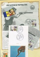 ANDORRE 3 DOC. Encart+FDC+Maximum Tematique TIR Olympic Timbre Yvert 256 - Other & Unclassified