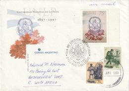 Argentina Cover South Africa - 1997 1999 - UNLP La Plata National University Postmen - Storia Postale