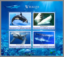 MALDIVES 2020 MNH Whales Wale Baleines M/S - OFFICIAL ISSUE - DH2017 - Baleines