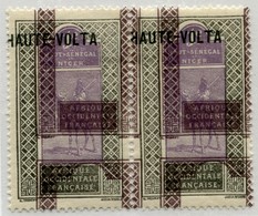 !!! HAUTE VOLTA, PAIRE DU N°1a DOUBLE IMPRESSION DU CADRE, NEUVE * - Unused Stamps