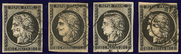 No 3, Quatre Ex Obl Cad Type 15 (dates Illisibles). - TB Ou B - 1849-1850 Cérès