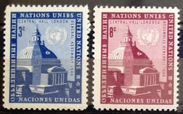 NATIONS-UNIS  NEW YORK                   N° 58/59                      NEUF* - Unused Stamps