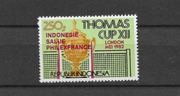 1982 MNH Indonesia, Michel 1062a Postfris** - Badminton