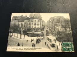 530 - PARIS (XIVe Arrt) Rue De La Gaité Montparnasse Au Carrefour De L’avenue Du Maine - 1914 Timbrée - Arrondissement: 14