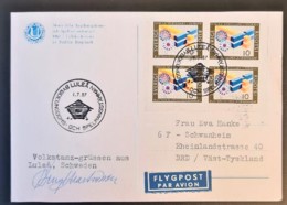 SWEDEN 1987 - Air Mail Postcard To Germany - Postwaardestukken