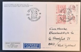 SWEDEN 1976 - Air Mail Postcard To Germany - Postal Stationery