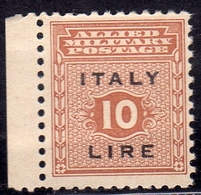 OCCUPAZIONE ANGLO-AMERICANA SICILIA 1943 LIRE 10 MNH - Anglo-american Occ.: Sicily