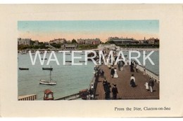 CLACTON ON SEA FROM THE PIER OLD COLOUR POSTCARD ESSEX - Clacton On Sea