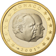 Monaco, Euro, Prince Rainier Et Prince Albert, 2001, Proof, FDC, Bi-Metallic - Monaco