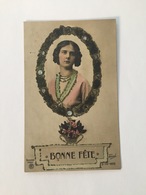 Fantaisie RARE Bonne Fête Avec Relief Et Paillettes Brillantes 1909 - Otros