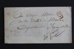 1848 LSC" TRES PRESSE " PARIS CAD ROUGE DU 06 MAI 1848 POUR MEULAN  CAD TYPE 13 EN PORT PAYE MARQUE ROUGE PP . - 1801-1848: Precursors XIX