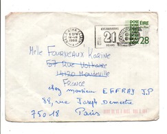 IRLANDE EIRE LETTRE POUR LA FRANCE 1988 - Briefe U. Dokumente