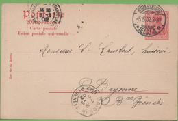 Postkarte Postal Stationery Germania 10pf From Strassburg To Bayonne Via Belfort 5/03/02 - Autres & Non Classés