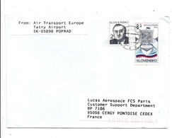 SLOVAQUIE AFFRANCHISSEMENT COMPOSE SUR LETTRE POUR LA FRANCE 1996 - Storia Postale