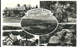 REAL PHOTOGRAPHIC POSTCARD - MULTI VIEW - LLANDRINDOD WELLS - LOCAL PUBLISHER - Radnorshire