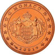 Monaco, 2 Euro Cent, 2001, Proof, FDC, Copper Plated Steel, KM:168 - Monaco