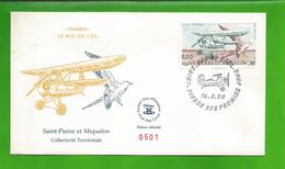 "Aviation" LE POU DU CIEL - SAINT PIERRE Et MIQUELON. N°501 - FDC -  Enveloppe 1er Jour Du 16 Mai 1990. - FDC