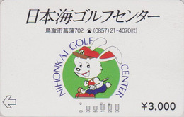 Carte Prépayée Japon - Sport - NIHONKAI GOLF CENTER - Animal - LAPIN - RABBIT Japan Prepaid Member's Card - 449 - Conejos