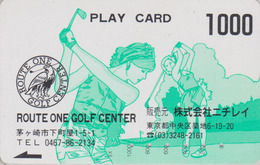 Carte Japon - Sport - ROUTE ONE GOLF CENTER - Animal Oiseau AIGLE - EAGLE Bird Japan Prepaid Play Member's Card - 453 - Eagles & Birds Of Prey