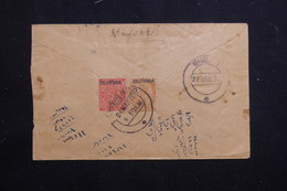 BIRMANIE - Enveloppe Commerciale De Rangoon Pour Bissau En 1938, Affranchissement Plaisant Au Verso - L 60799 - Burma (...-1947)