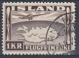 +Iceland 1934. Airmail. Michel 179. Cancelled - Posta Aerea
