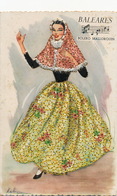 Baleares Bolero Mallorquin . Postal Mordada A Mano. Seda . Brodée Soie . Silk Made . 1959 - Otros & Sin Clasificación