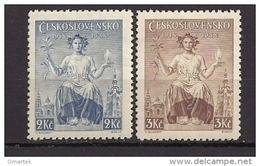 Czechoslovakia 1938 MNH ** Mi 404-405 Sc 253-254 Alegory Of The Republic. Tschechoslowakei - Neufs