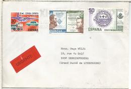 GIJON ASTURIAS CC LUXEMBUEGO URGENTE EXPRES MUSEO POSTAL ERCILLA LITERATURA AL DORSO LLEGADA - Eilbriefmarken