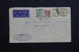 BIRMANIE - Enveloppe Commerciale De Rangoon Pour La France En 1937, Affranchissement Plaisant - L 60806 - Burma (...-1947)