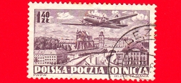 POLONIA - POLSKA - Usato - 1952 - Aereo - Ilyushin IL-12 Sorvola Varsavia - 1,40 - Posta Aerea - Oblitérés