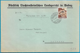 Liechtenstein 1940: REGIERUNGS-DIENSTSACHE Zu D 24 Mi 23 Auf Landgericht - Brief Mit O VADUZ 11.IV.40 Nach TRIESEN - Service