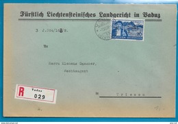 Liechtenstein 1939: REGIERUNGS-DIENSTSACHE Zu D 25 Mi 24 Auf Landgericht Brief (R029) Mit O VADUZ 7.XI.39 Nach TRIESEN - Service