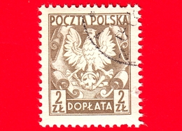 POLONIA - POLSKA - Usato - 1951 - Segnatasse - Taxe - Aquila - Coat Of Arms Of Poland - 2 - Postage Due