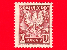 POLONIA - POLSKA - Usato - 1950 - Segnatasse - Taxe - Aquila - Coat Of Arms Of Poland - 10 - Segnatasse