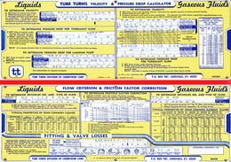 Règle De Calcul - DE LA VITESSE ET DE LA CHUTE DE PRESSION DANS LES TUYAUTERIE (En ANGLAIS + Traduction Française) (4826 - Travaux Publics