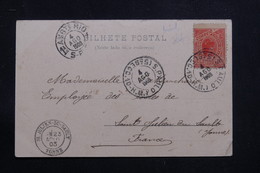 BRÉSIL - Affranchissement De Sao Paulo Sur Carte Postale Pour La France En 1903 - L 60874 - Covers & Documents