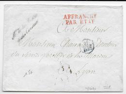 1830 - ENVELOPPE En FRANCHISE "AFFRANCHI PAR ETAT" Du MINISTERE De La MARINE Et Des COLONIES => LYON - IND 8 - Lettere In Franchigia Civile