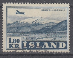 +Iceland 1952. Airmail. Mountains. Michel 278. Cancelled. - Posta Aerea