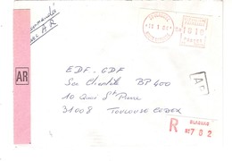 Vignette MOG Guichet HAUTE GARONNE 1984 BLAGNAC LETTRE RECOMMANDEE EINSCHREIBEN REGISTERED COVER AR - 1981-84 LS & LSA Prototipi