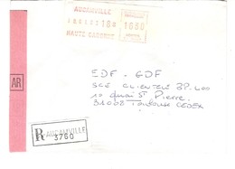 Vignette MOG Guichet HAUTE GARONNE 1983 Aucamville LETTRE RECOMMANDEE EINSCHREIBEN REGISTERED COVER AR - 1981-84 LS & LSA Prototypes