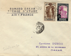 24-10-37 -  BAMAKO /  DAKAR - VOYAGE D'ETUDE /AIR-FRANCE (Saulgrain 50 ) - Storia Postale