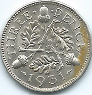 United Kingdom / Great Britain - 1931 - 3 Pence - George V - KM831 - F. 3 Pence