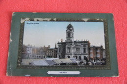 Derbyshire Derby Market Place 1910 + Signs Of The Time - Derbyshire