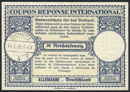 GERMANY: IRC Of 30Pf. With Chemnitz Postmark Of 14/FE/1939, Excellent Quality! - Oblitérés