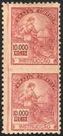 BRAZIL: Sc.285 (RHM.292), Beautiful Vertical Pair IMPERFORATE BETWEEN, Very Fine Quality, Rare! - Autres & Non Classés