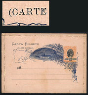 BRAZIL: RHM.CB-57G, Lettercard With VARIETY: C Of CARTE Without Serif", Mint, VF Quality, Catalog Value 450Rs." - Entiers Postaux